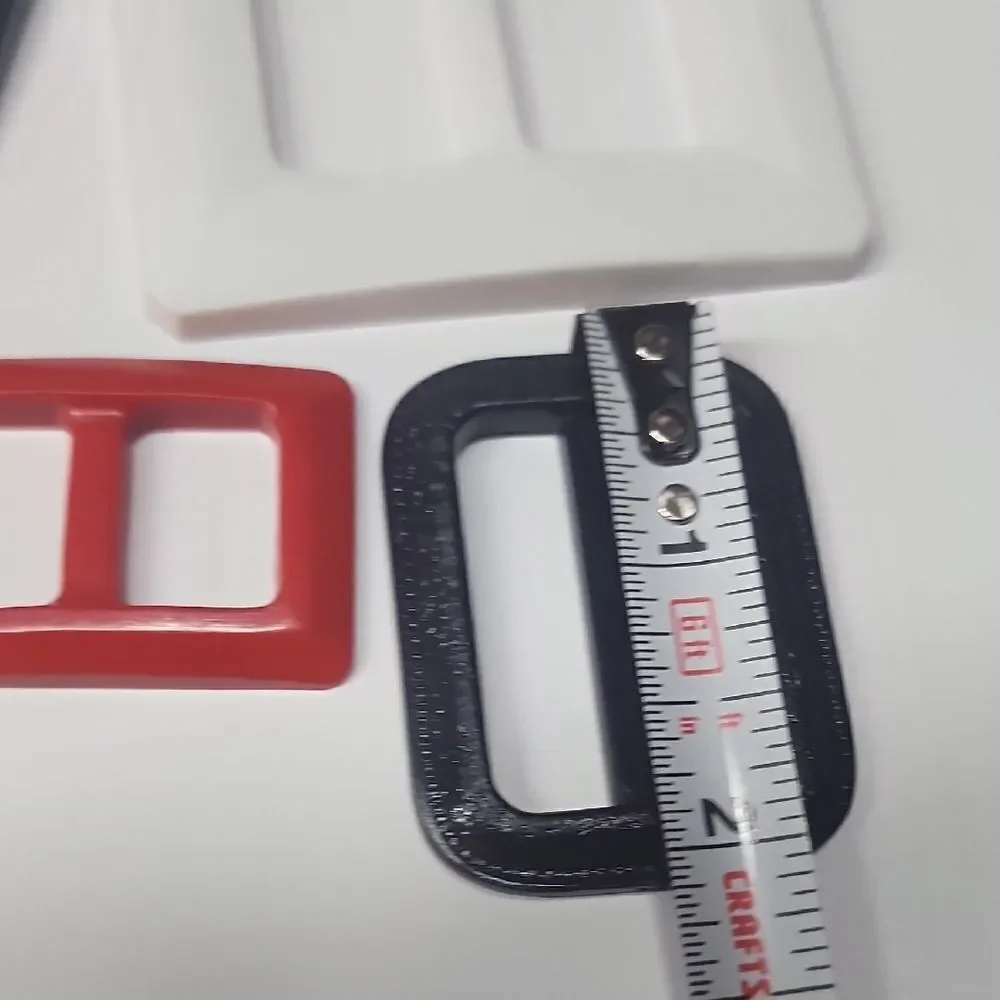 Vintage  Black Blue Red Orange White Belt Buckles Mod Style Scarf Slides